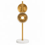 Twin Globe Table Lamp - Gold & White Marble