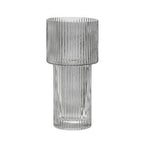 Large Ribbed Grey Glass Vase | Esma