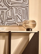 Ribbed Smoked Glass Table Lamp