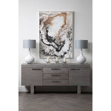 Natural Abstract Wall Art with White Frame | Astratto