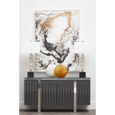 Natural Abstract Wall Art with White Frame | Astratto