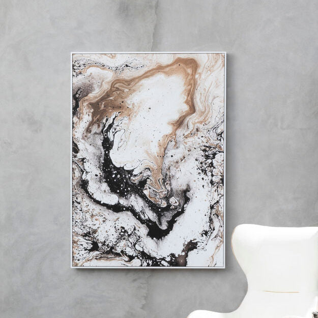 Natural Abstract Wall Art with White Frame | Astratto