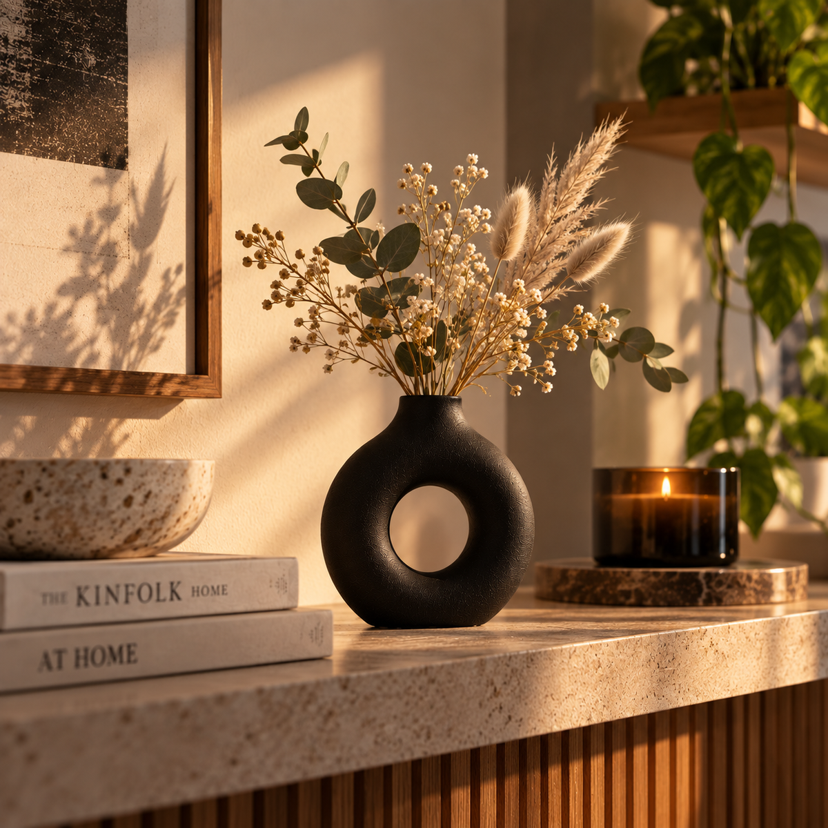 Nordic Plastic Vase – Black