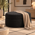 Bouclé Storage Pouf