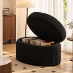 Bouclé Storage Pouf