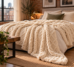 Plush Fleece Throw Blanket – White