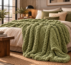 Plush Fleece Throw Blanket – Sage