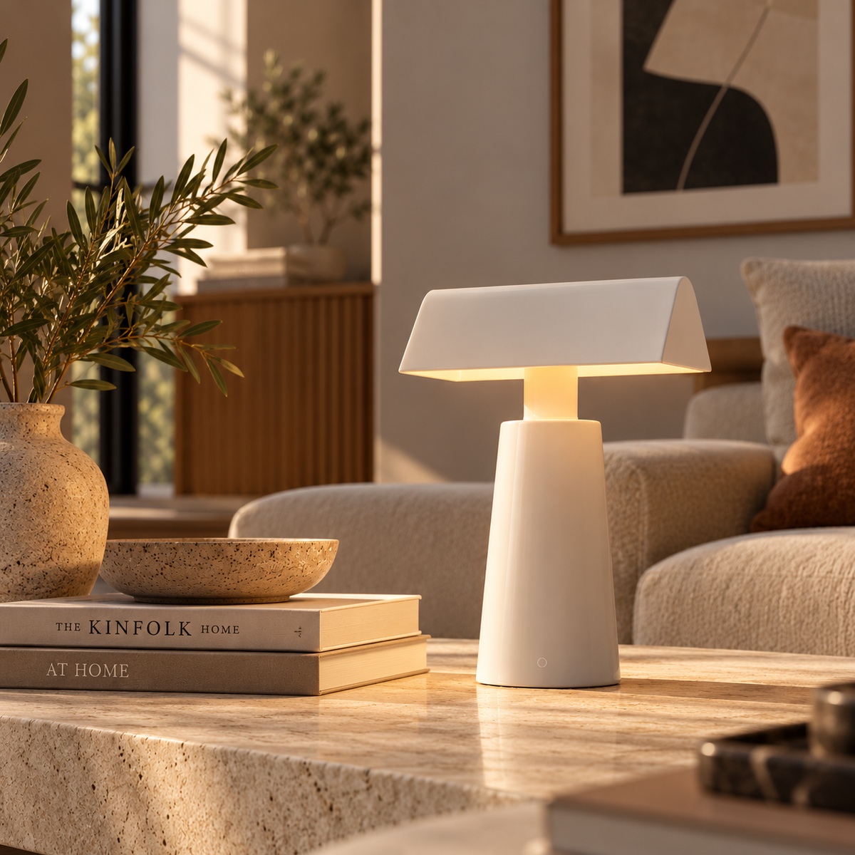 Portable Banker-Style Table Lamp