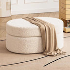 Bouclé Storage Pouf