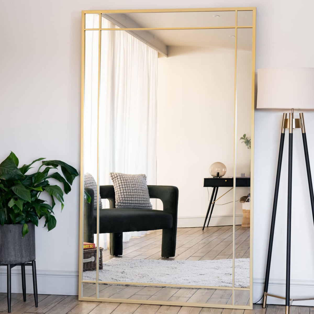 Aimi | Gold Metal Window Mirror | 200 x 120 cm
