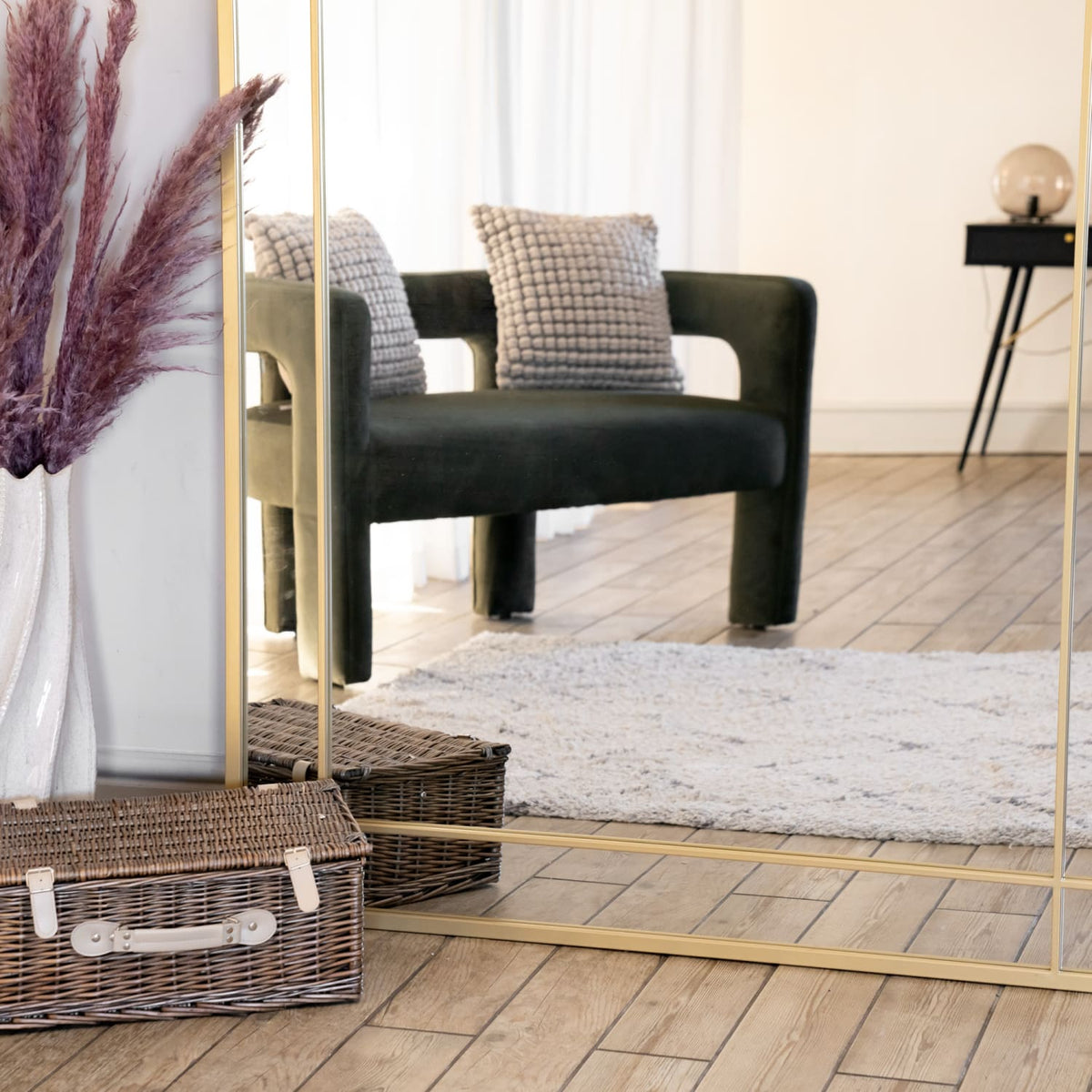 Aimi | Gold Metal Window Mirror | 200 x 120 cm