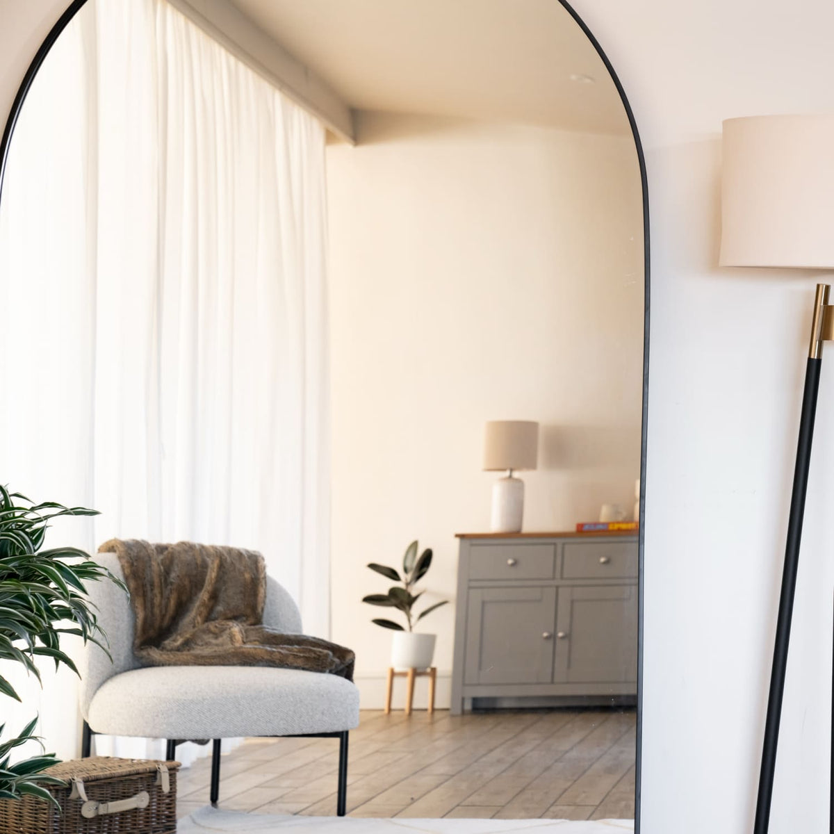 Akiko | Full Length Black Metal Arched Mirror | 200 x 120 cm