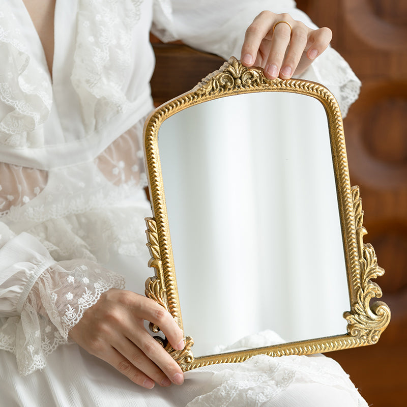 Gold Carved Vanity Mirror | French Style Wood Frame