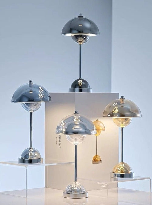 Chrome Halo Portable Lamp