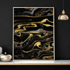 Black Marble & Gold Wall Art | Set of 3 Prints