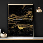 Black Marble & Gold Wall Art | Set of 3 Prints