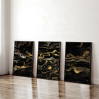 Black Marble & Gold Wall Art | Set of 3 Prints