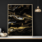 Black Marble & Gold Wall Art | Set of 3 Prints