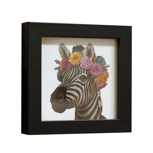 Zebra in Bloom - Framed Pocket Art