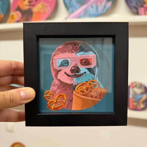Pretzel Sloth - Framed Pocket Art