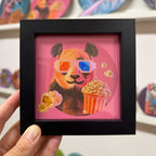 Popcorn Panda - Framed Pocket Art