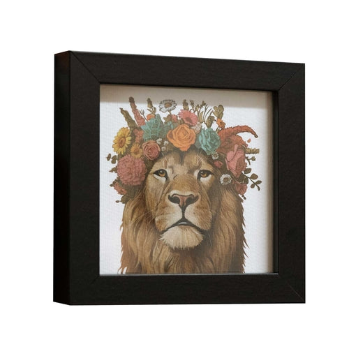 Lion in Bloom - Framed Pocket Art