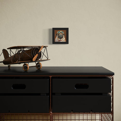 Aviator Pug - Framed Pocket Art