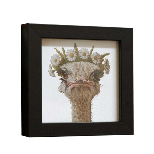 Ostrich in Bloom - Framed Pocket Art