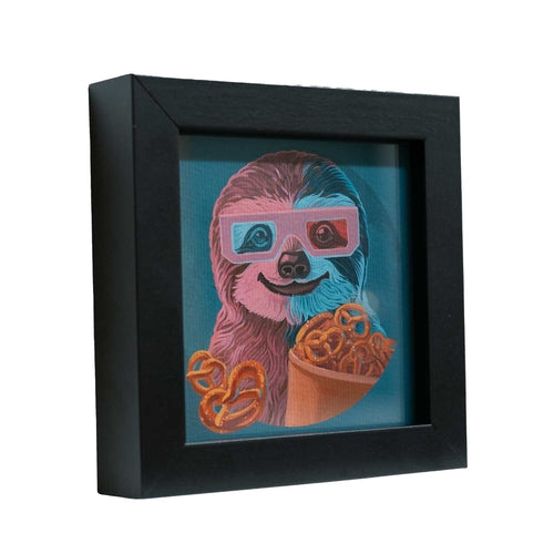 Pretzel Sloth - Framed Pocket Art