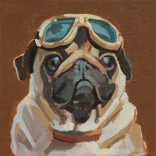Aviator Pug - Framed Pocket Art