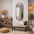 Emi | Black Metal Double Arched Mirror | 120 x 40 cm