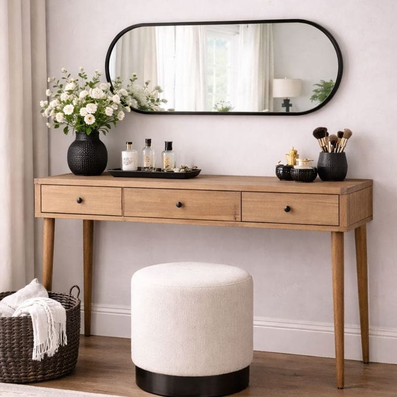 Emi | Black Metal Double Arched Mirror | 120 x 40 cm