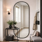 Emi | Full Length Black Metal Double Arched Mirror | 180 x 80 cm