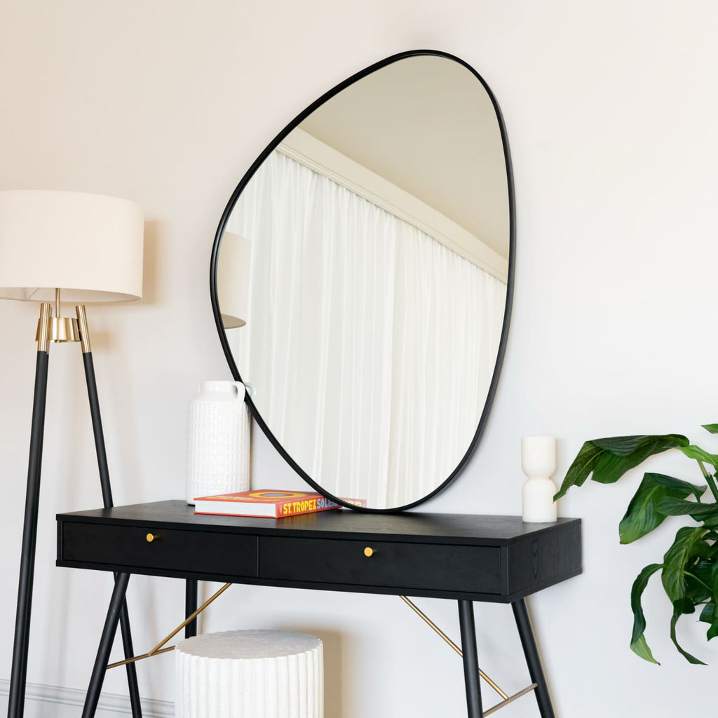 Izumi | Black Metal Irregular Wall Mirror | 120 x 90 cm