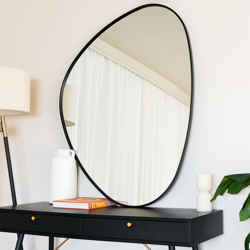 Izumi | Black Metal Irregular Wall Mirror | 120 x 90 cm