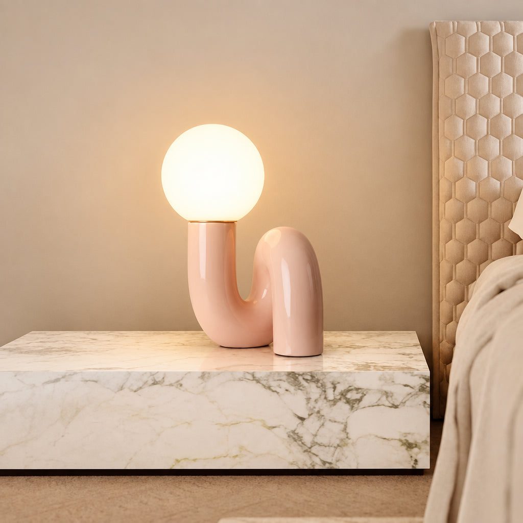 Sculptural Spiral Table Lamp