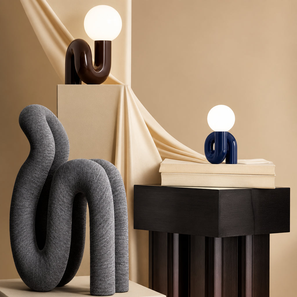 Sculptural Spiral Table Lamp
