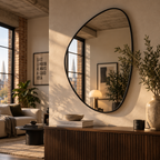 Izumi | Black Metal Irregular Wall Mirror | 120 x 90 cm