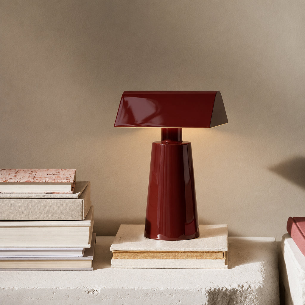 Portable Banker-Style Table Lamp
