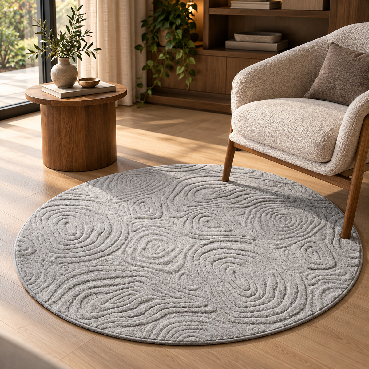 Geometric Round Rug