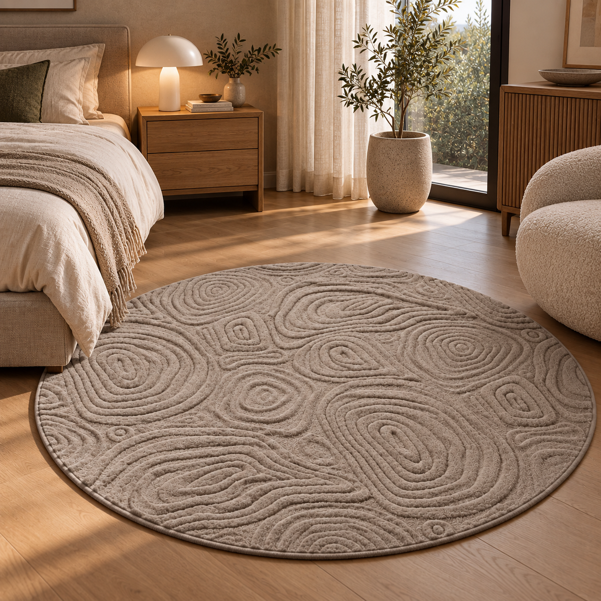 Geometric Round Rug