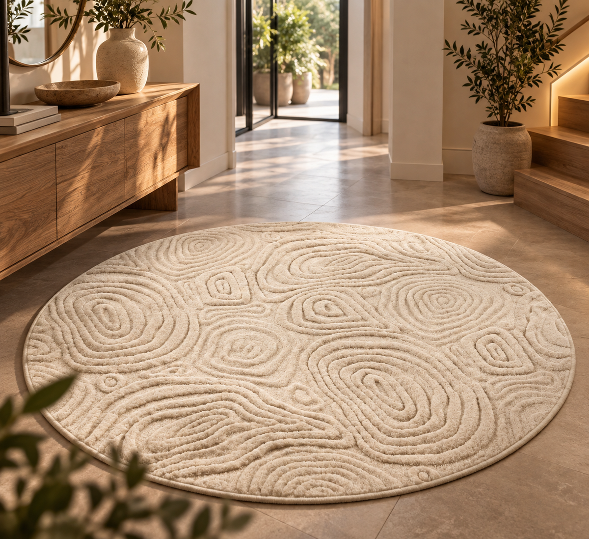 Geometric Round Rug