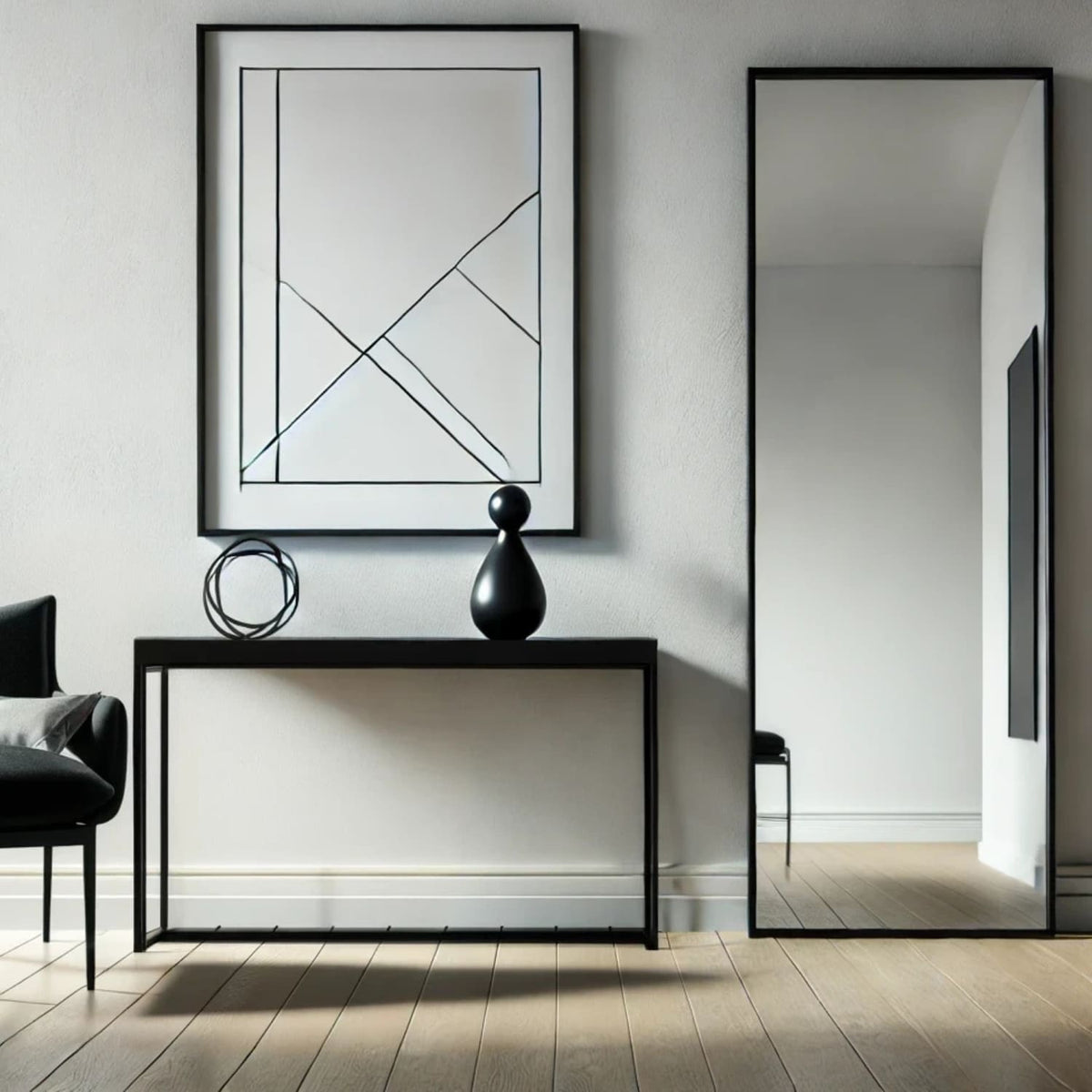 Takara | Full Length Black Metal Rectangle Mirror | 160 x 60 cm