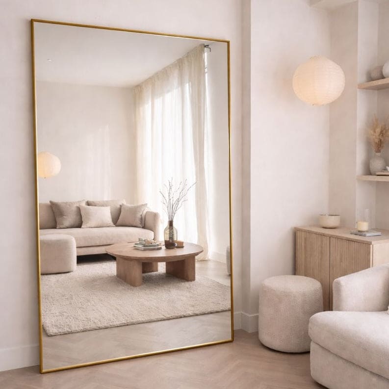 Takara | Gold Metal Rectangle Mirror | 200 x 120 cm