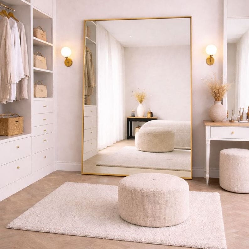 Takara | Gold Metal Rectangle Mirror | 200 x 120 cm