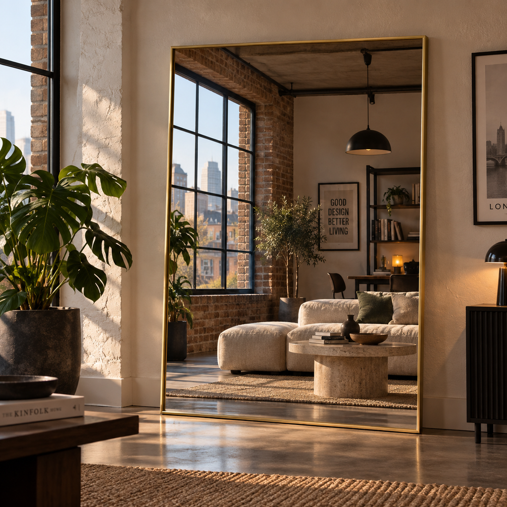 Takara | Gold Metal Rectangle Mirror | 200 x 120 cm