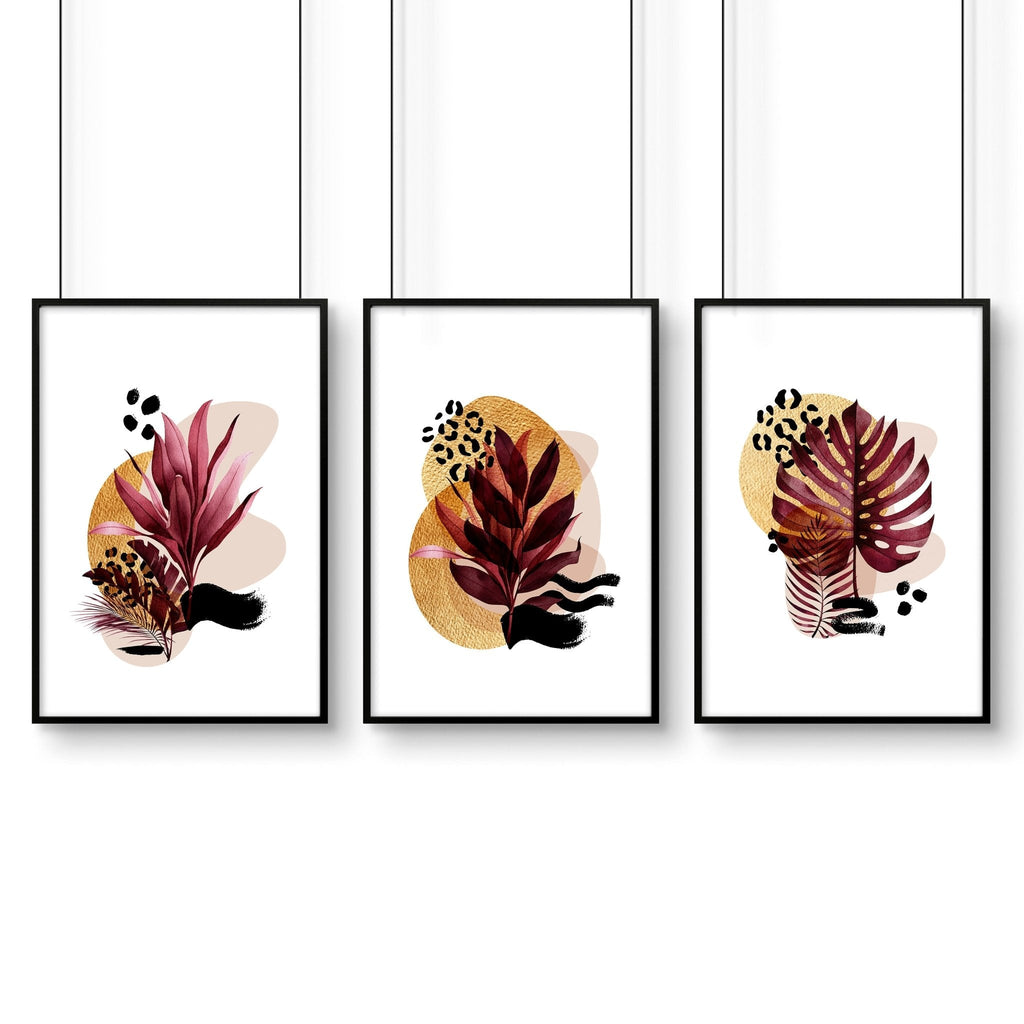 Tropical Monstera Wall Art | Set of 3 Prints