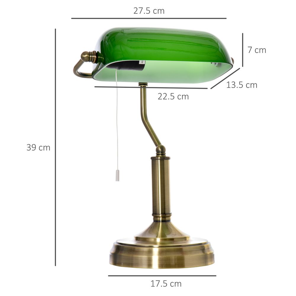 Antique Brass Banker's Desk Lamp