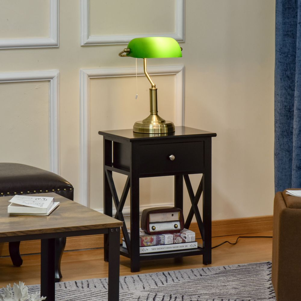 Antique Brass Banker's Desk Lamp